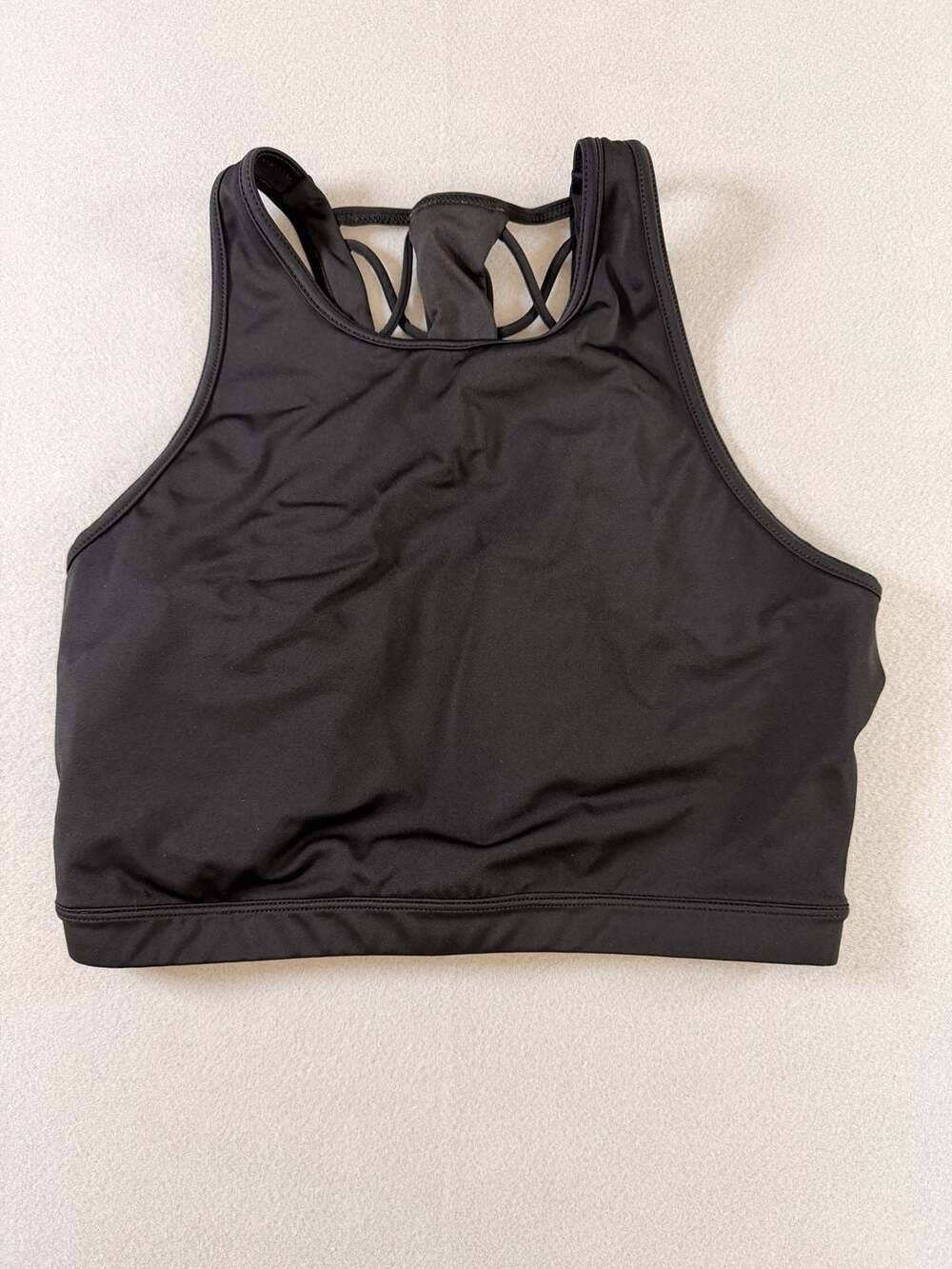 L'urv Designer Women's Sportswear Black Strappy High Neck Sports Bra